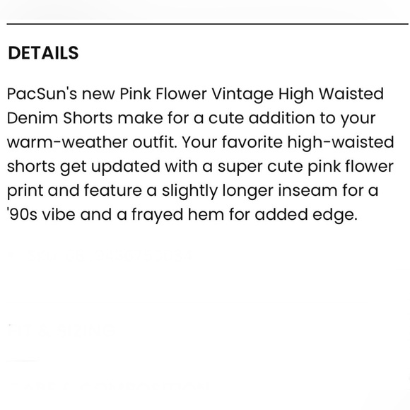 NEW PacSun Pink Flower Vintage High Rise denim shorts - Picture 8 of 8